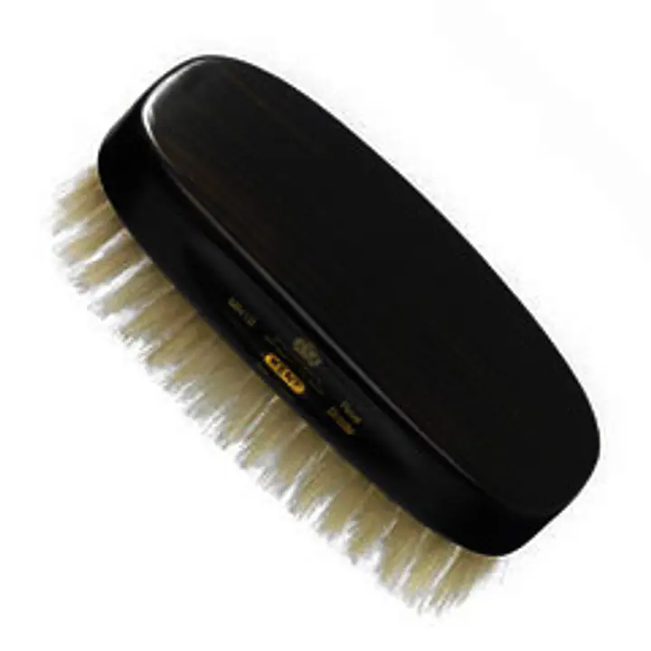 GB Kent Gent's Hair Brush MN1B  Rectangular, ebony wood, pure white bristle. - Master
