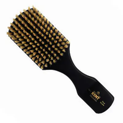 GB Kent Gent's Hair Brush OE1  Rectangular/club - ebony wood, pure white bristle. primary image