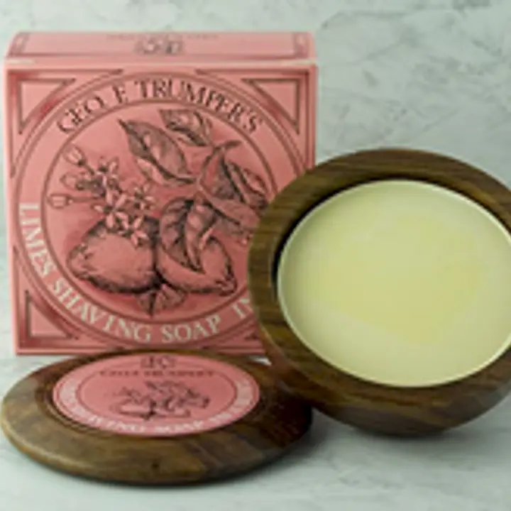 Geo F Trumper Extract of Limes Hard Shaving Soap in a Wooden Bowl (80g)