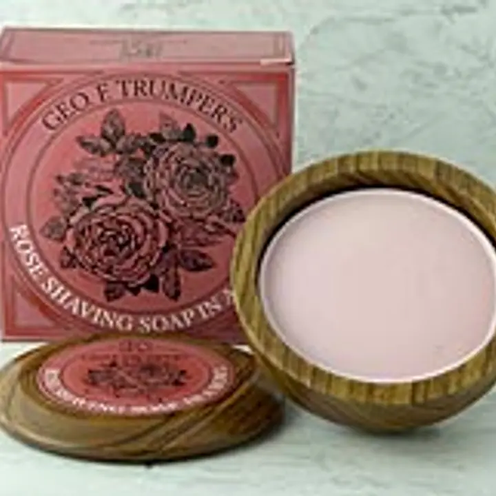 Geo F Trumper Rose Shaving Soap in a Wooden Bowl (80g)