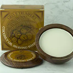 Geo F Trumper Coconut Shaving Soap in a Wooden Bowl (80g)