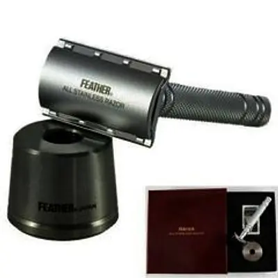 Feather All Stainless Steel Safety Razor With Stand   AS-D2S primary image