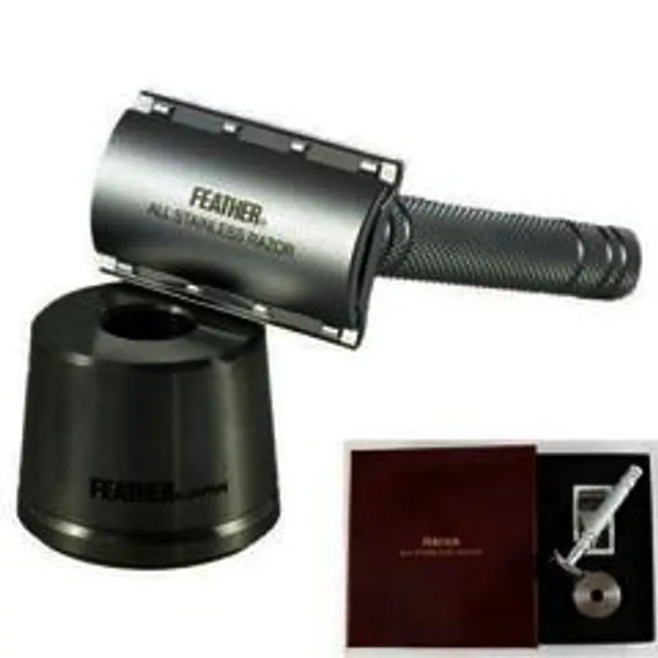 Feather All Stainless Steel Safety Razor With Stand   AS-D2S