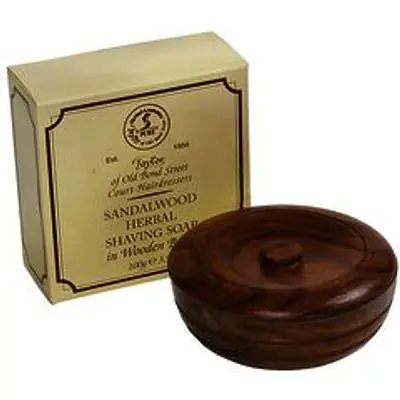 Taylor of Old Bond Street Sandalwood Shaving Soap In Wooden Bowl 100g primary image