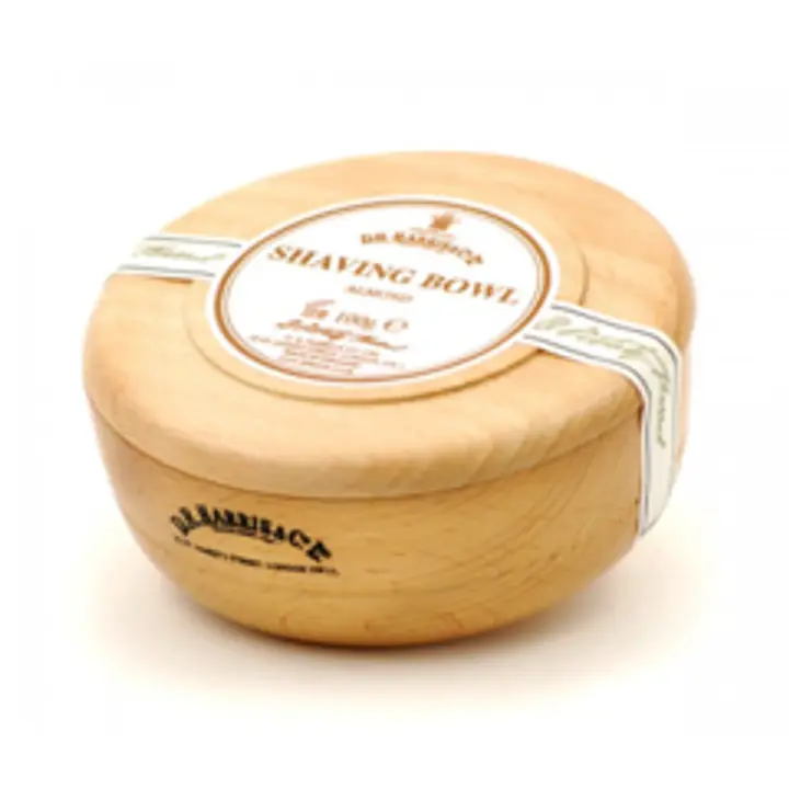 D.R Harris Almond Shaving Soap In Beech Wood Shaving Bowl 100g