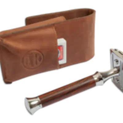 G&F Timor Leather Safety Razor Travel Case primary image