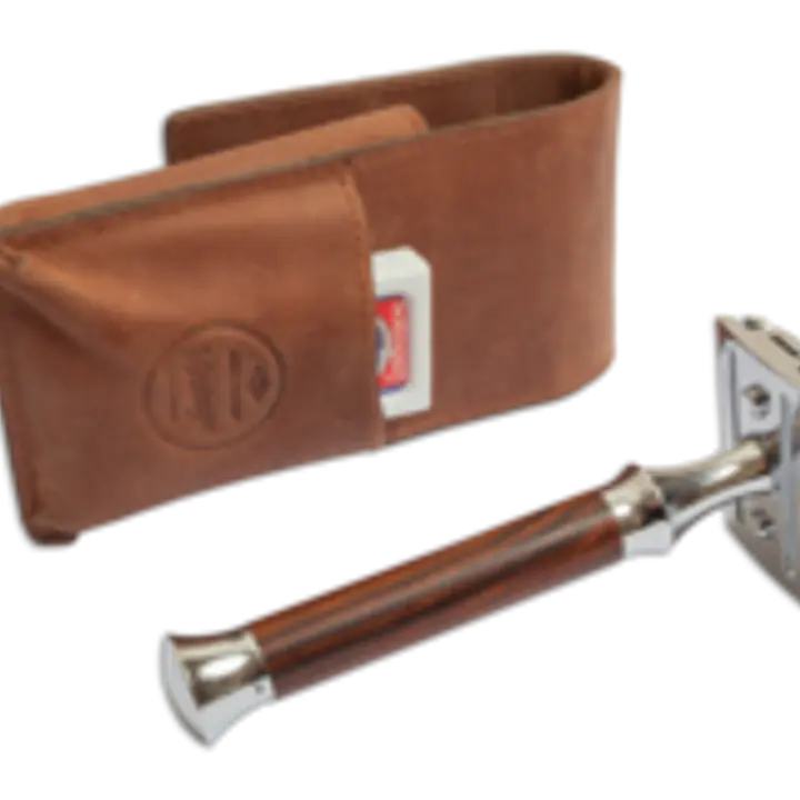 G&F Timor Leather Safety Razor Travel Case