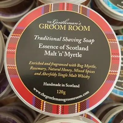 Essence of Scotland Malt 'n' Myrtle Traditional Shaving Soap 120g primary image