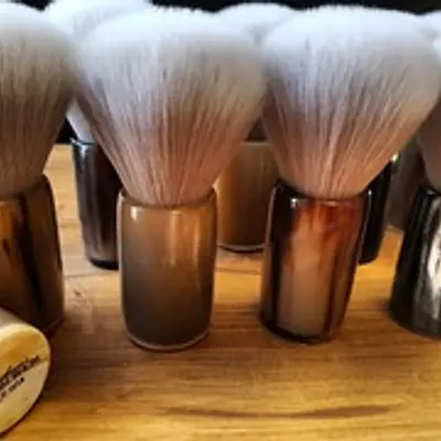 The Gentleman's Groom Room LTD Edition Grey/White Synthetic Shaving Brush primary image