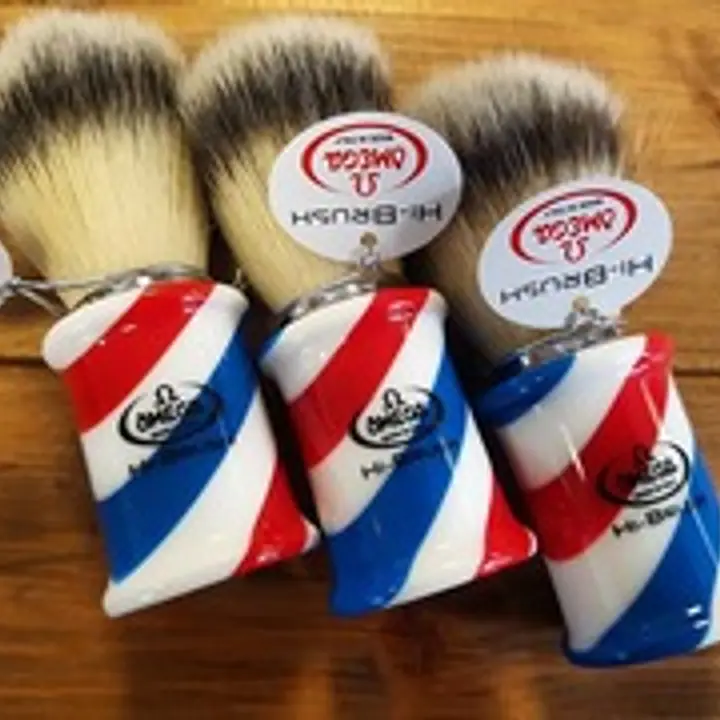 Omega Barberpole Hi-Brush Synthetic Shaving Brush