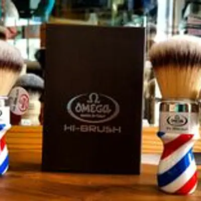 Omega Barberpole Hi-Brush Synthetic Shaving Brush (46806) primary image