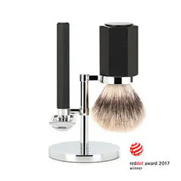 Muhle Hexagon Brush & Razor Set (Graphite)