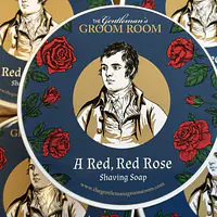 A Red, Red Rose shaving soap was inspired by our national poet “Rabbie” Burns. The Gentleman’s  Groom Room owner passes a statue of Burns every day on the way to the store.  The statue is by Sir John Robert Steell, the eminent Victorian sculptor and was unveiled in Dundee, Scotland in 1880, just two weeks after the first one was unveiled in Central Park, New York, USA. For his sculpture Steell closely followed the portrait of Robert Burns painted by Alexander Nasmyth in 1787. Two other casts were later commissioned for the statue in London, England (1884) and Dunedin, New Zealand (1887). This fabulous fragrance has top notes of RED ROSE, pink rose, and geranium, a middle of grass on a base of wood and spice.